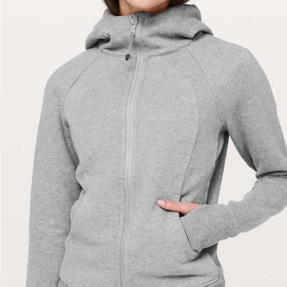 GREY LULU LEMON SCUBA FULL ZIP SIZE 6 BARLEY WORN